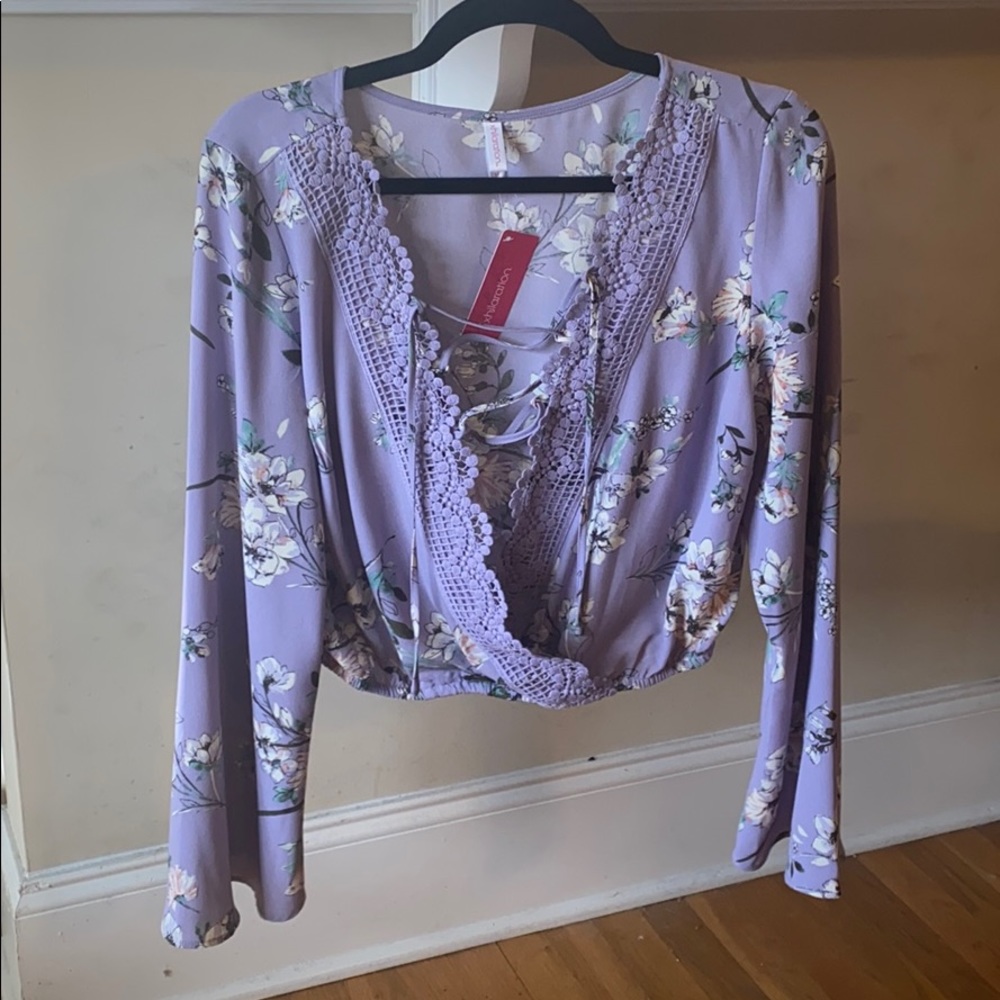 One sleeve floral crop top